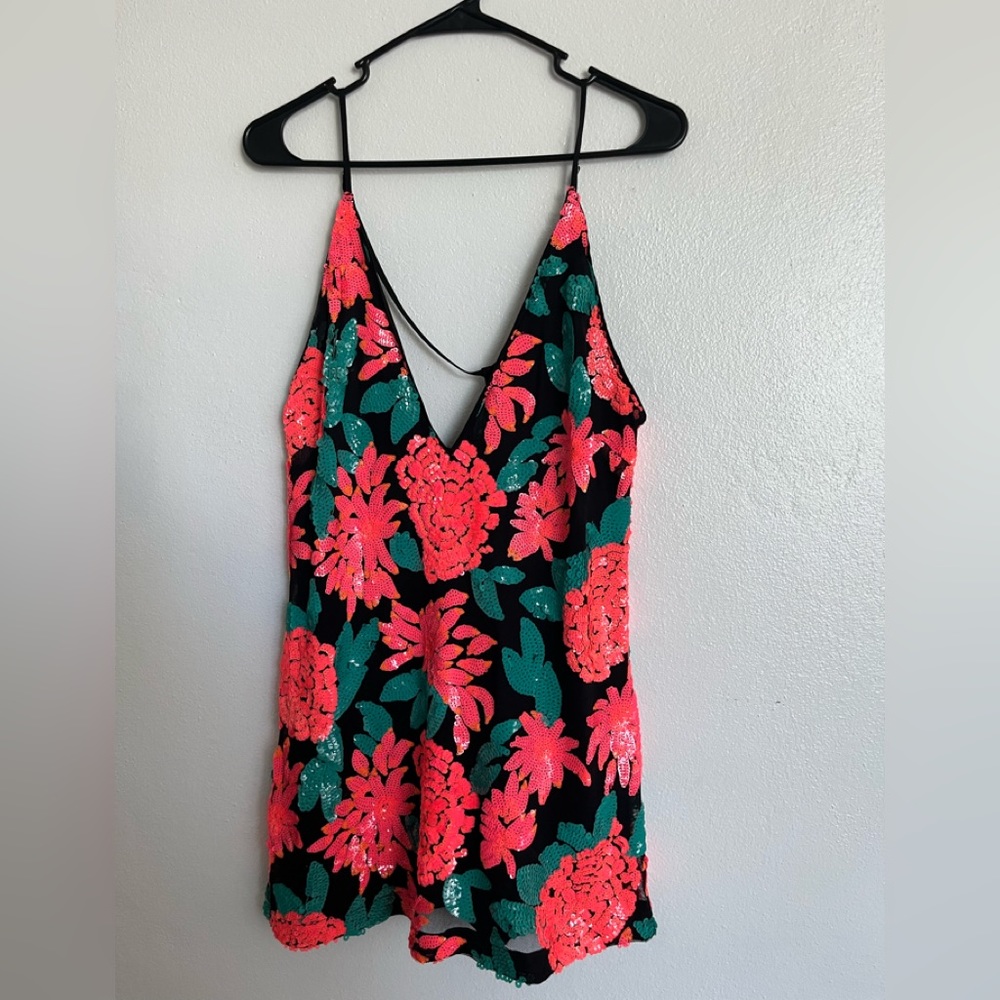 Sequin Floral Dress